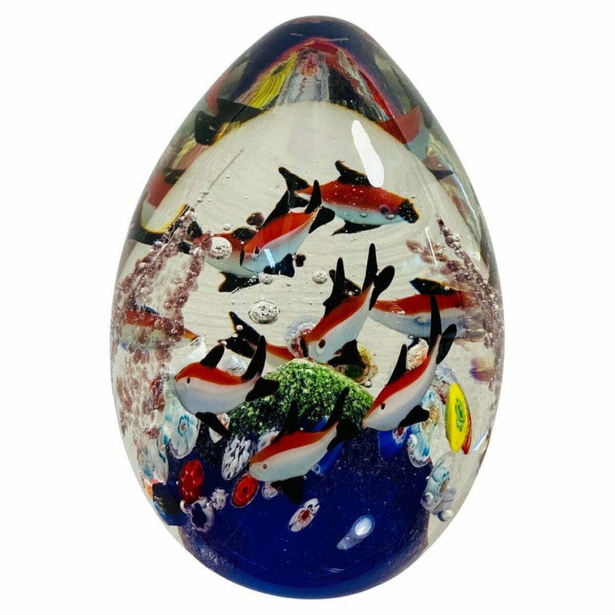Contemporary Chinese Aquarium Murano Style Glass Paperweight