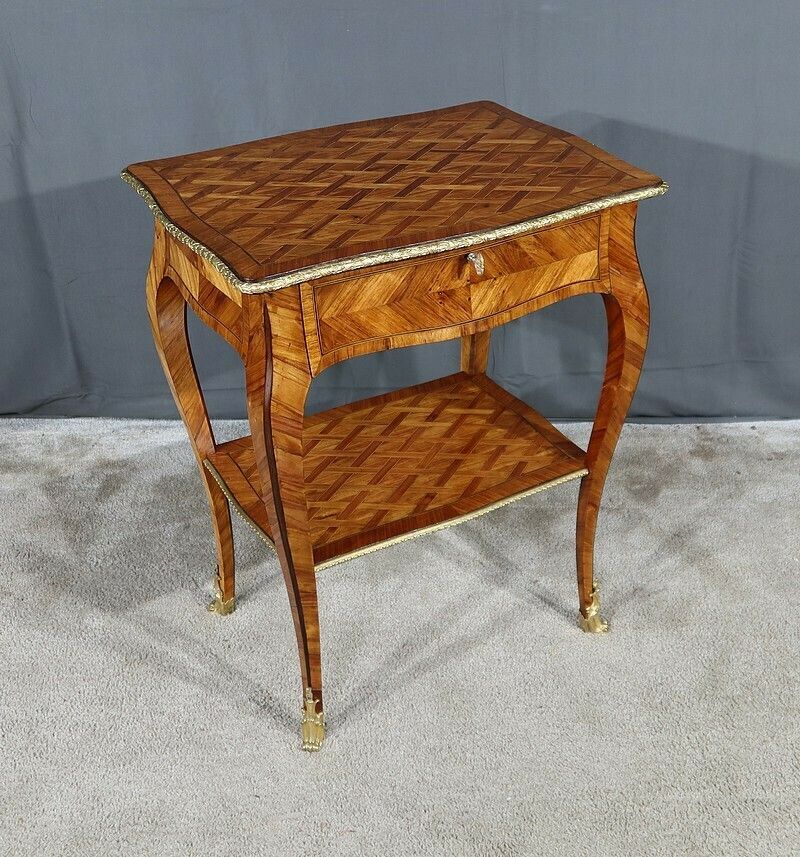 Small Living Room Table In Precious Wood, Louis XV Style – 1st Part 19th Century