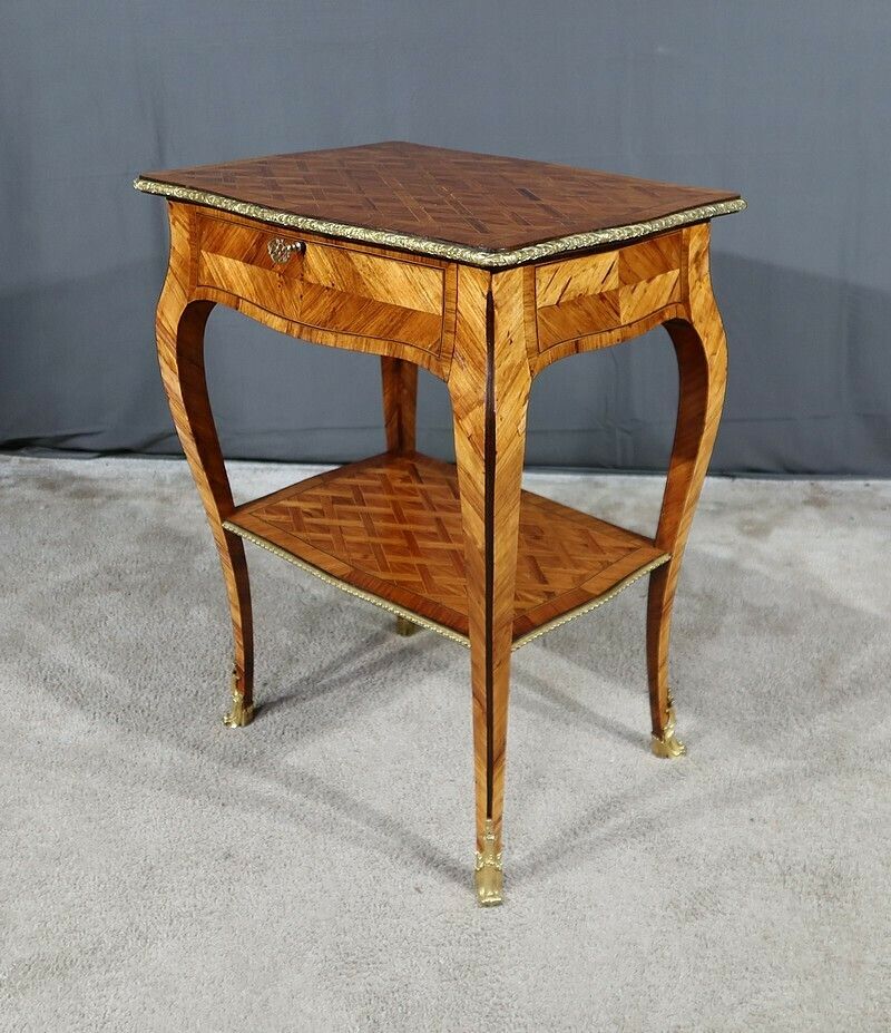 Small Living Room Table In Precious Wood, Louis XV Style – 1st Part 19th Century photo for sale