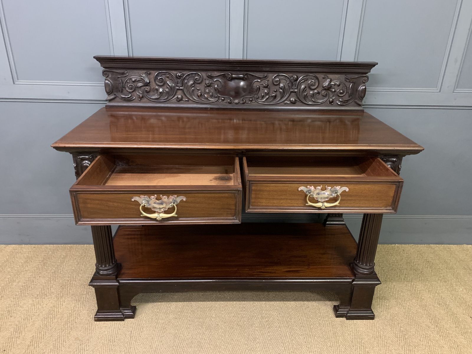Victorian Carved Mahogany Buffet photo for sale