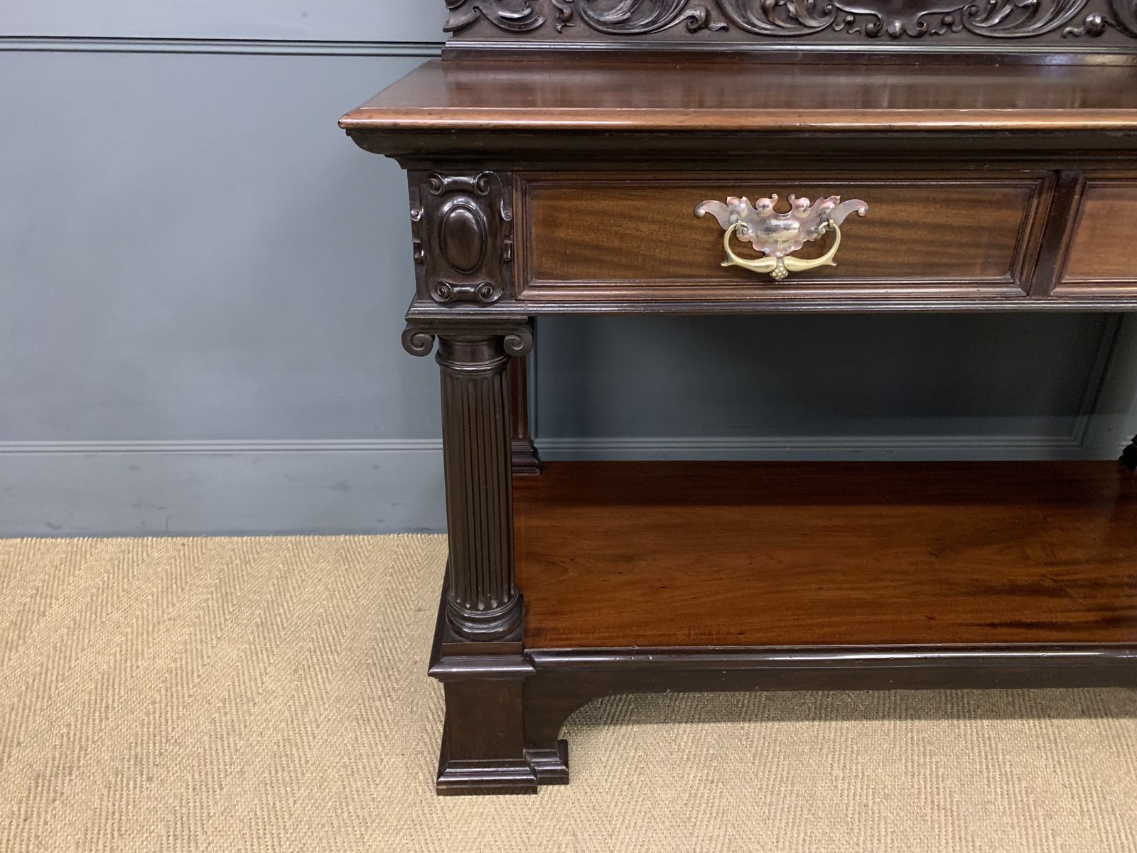 Victorian Carved Mahogany Buffet photo vintage