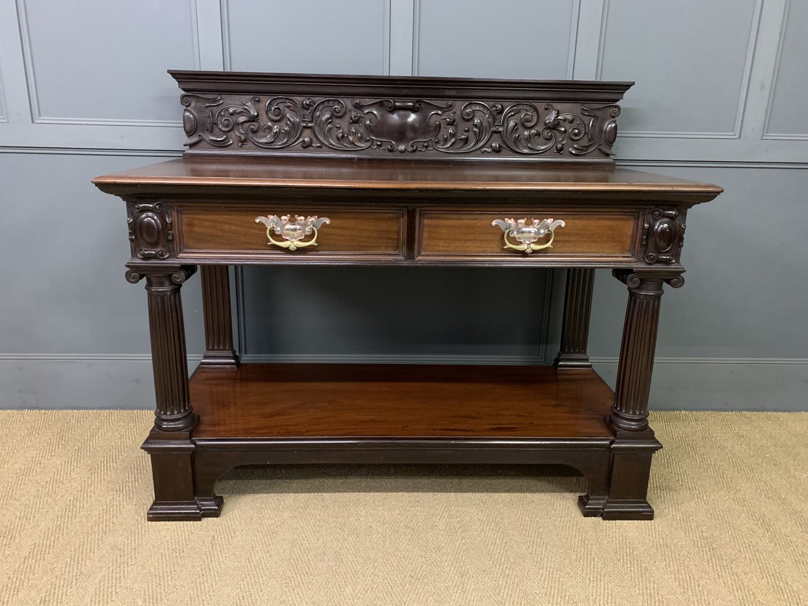 Furniture Victorian Carved Mahogany Buffet photo
