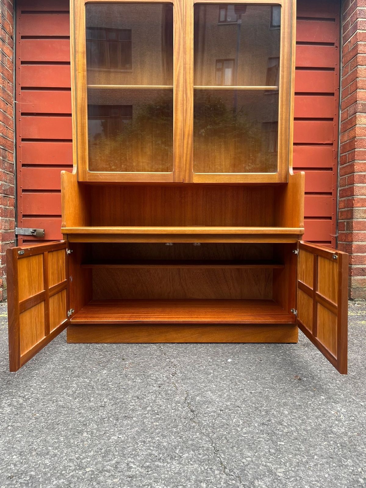 Vintage 1970s Nathan Furniture Mid Century Teak Glazed Display Cocktail Drinks Cabinet photo 495.0
