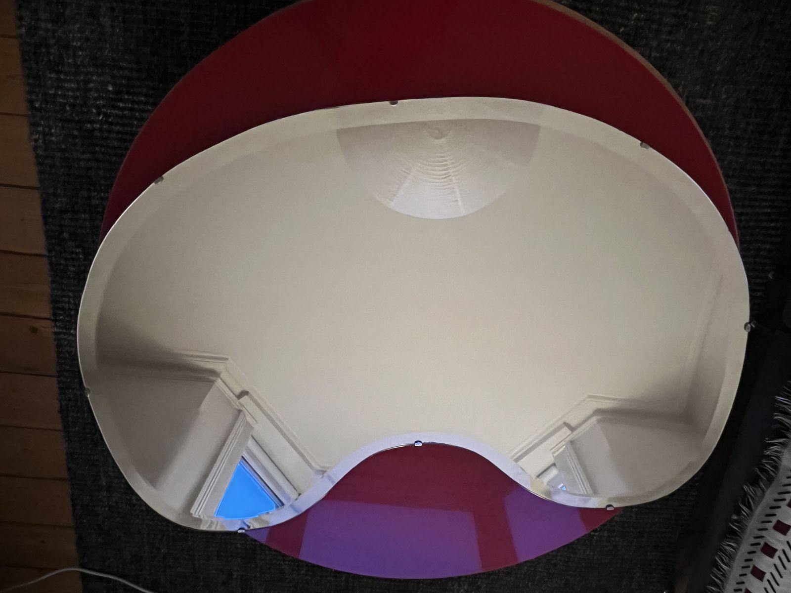 Ex Large Heart Kidney Art Deco Frameless Bevel Edged Overmantle Mirror photo Home Decor