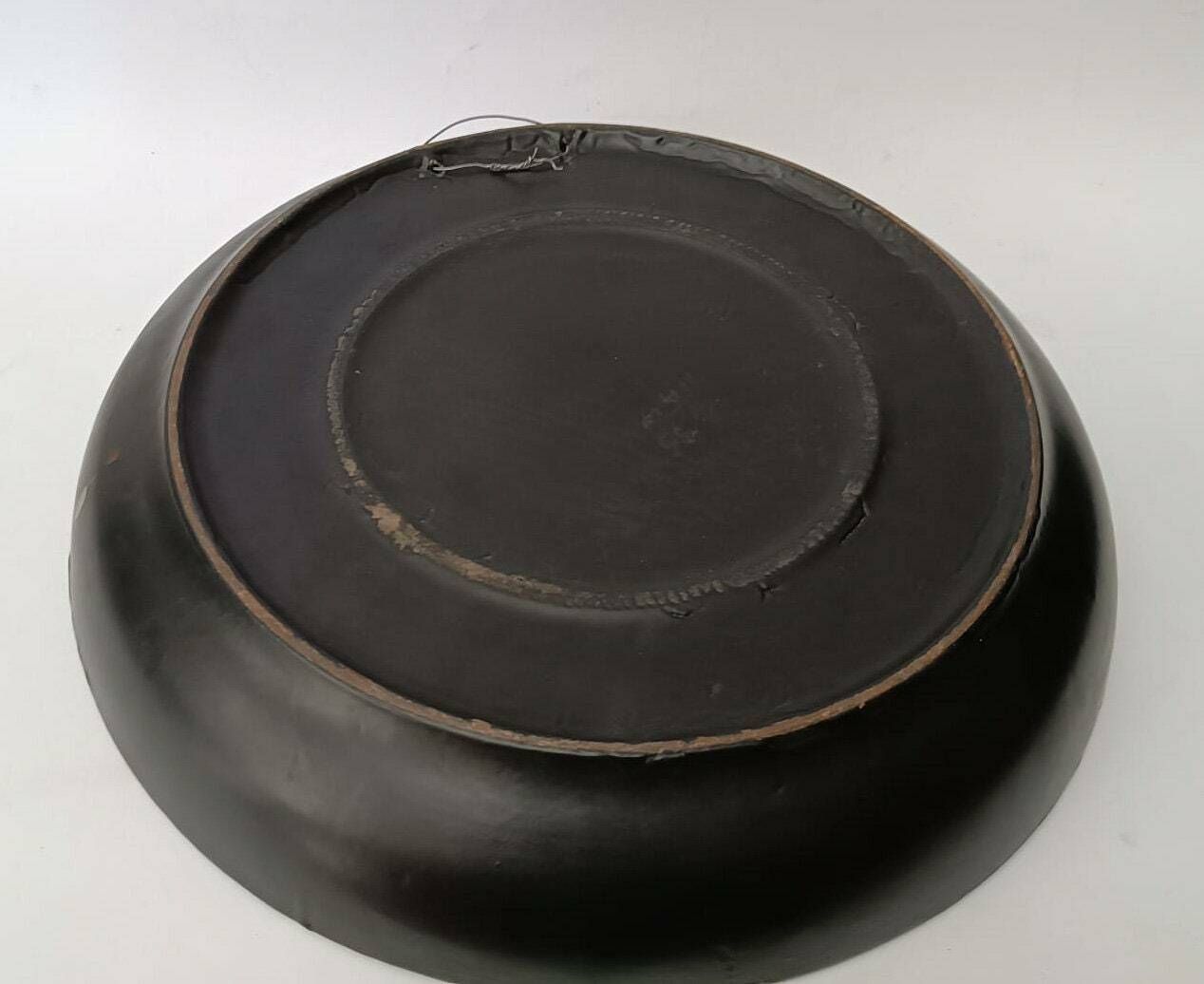 Mid Century Bitossi Ceramic Tray Plate Vintage Design Sottsass Era Red Black photo 371.0