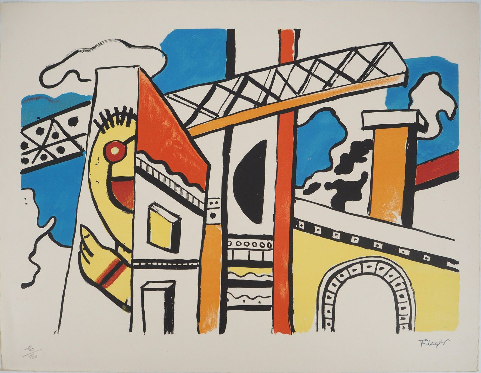 Fernand Léger The City, The Viaduct   Original Lithograph, Handsigned, 1959 1959