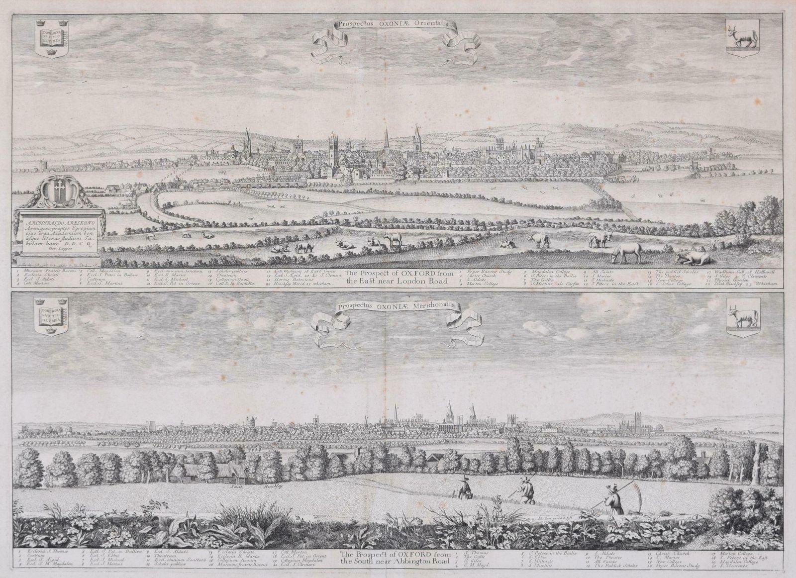 David Loggan Oxford 1675 Engraving By David Loggan Prospectus Oxoniae Orientalis C 1675