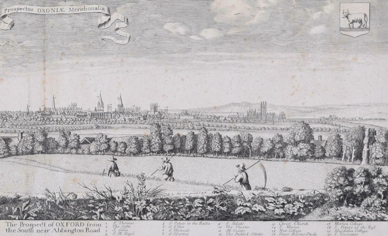 David Loggan Oxford 1675 Engraving By David Loggan Prospectus Oxoniae Orientalis C 1675 photo 2400.0