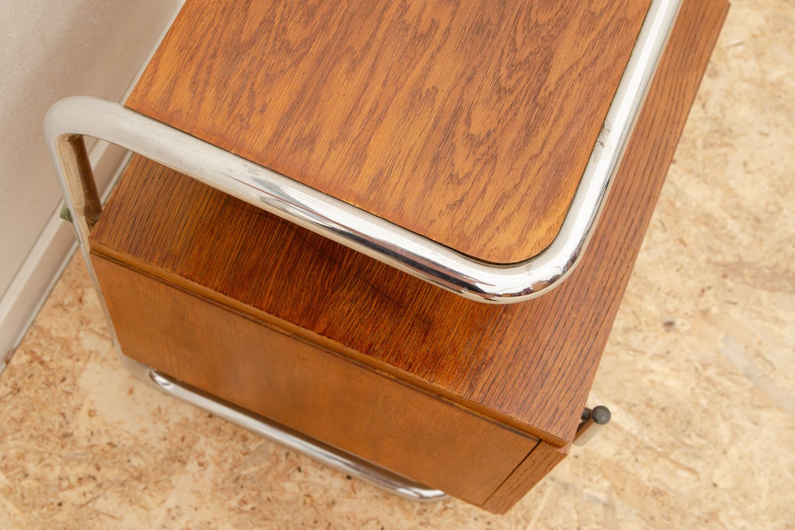 photo for sale Pair Of Functionalist Chromed Night Stands By Vichr & Spol, 1950’s, Czechoslovakia