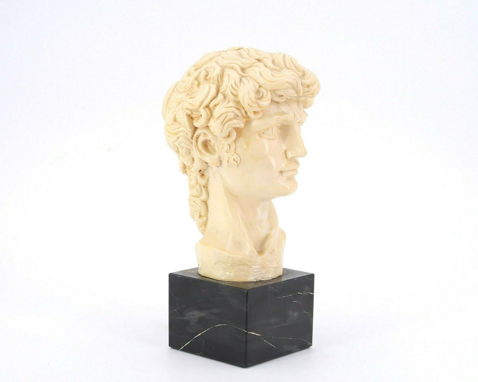 Italian Bust : David, Michelangelo Inspired, 1970s / Marble Base, Man, Art, Antic, Italy photo for sale