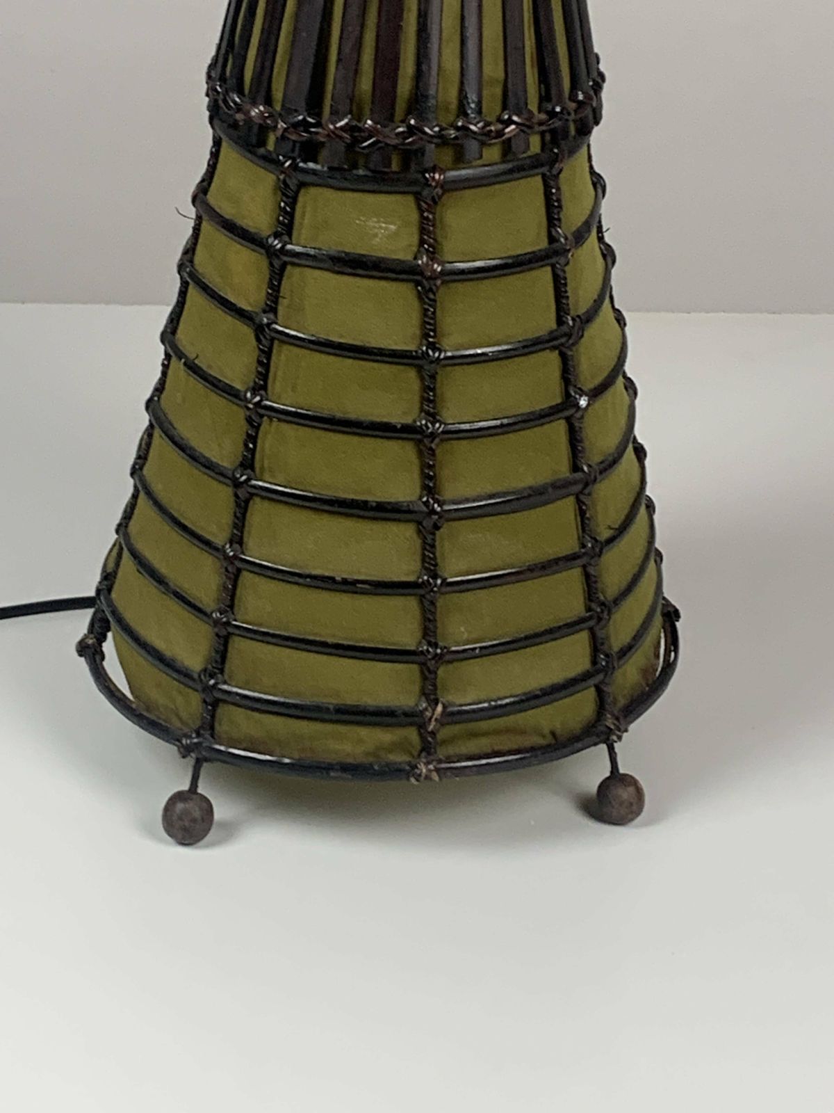 Bamboo And Fabric Floor Lamp In The Manner Of Franco Albini photo for sale