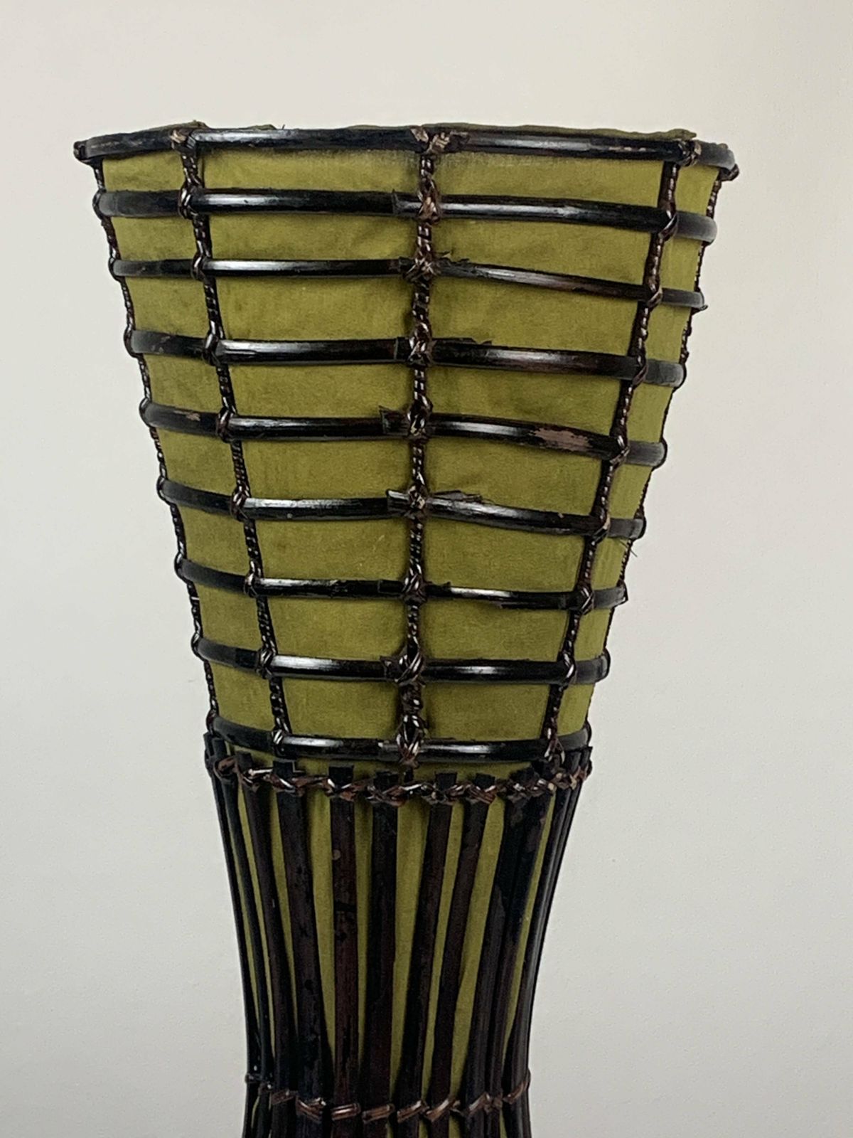 Bamboo And Fabric Floor Lamp In The Manner Of Franco Albini photo 392.0