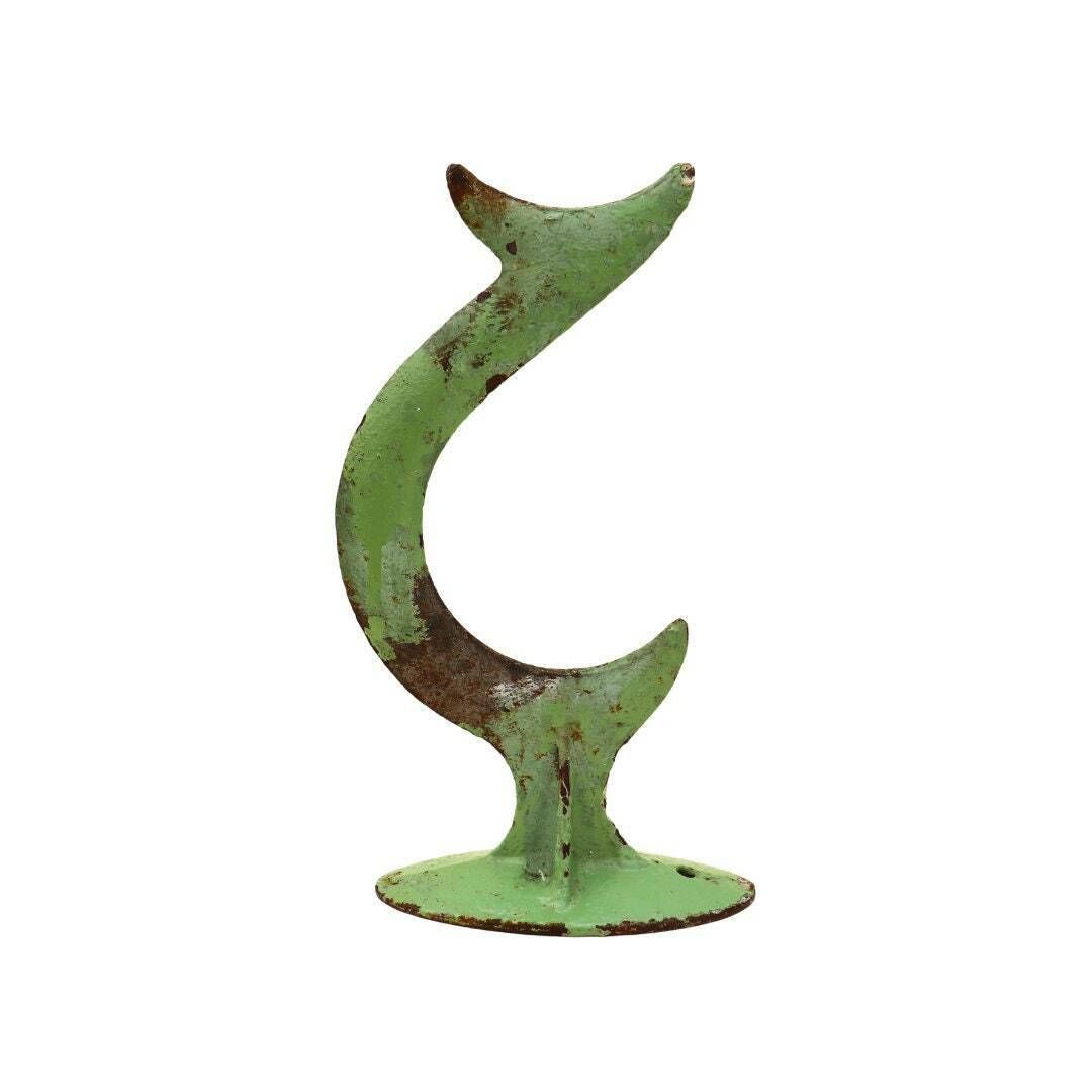 Antique English Victorian Decorative Anti Climb Iron Wall Spike, Antique Sculptural Cast Iron Fish Tail Sculpture photo for sale