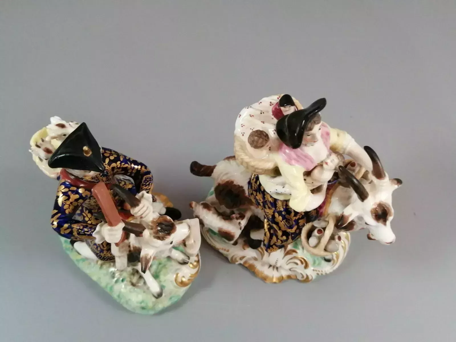 Derby Figurines Of The Welch Tailor And His Wife, C.1820 photo vinterior