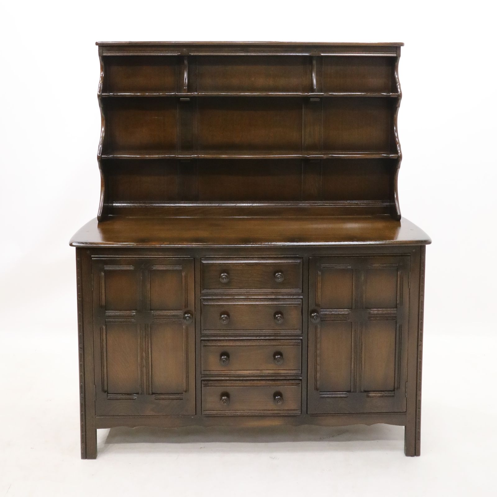 Ercol Old Colonial Welsh Dresser 4 Drawers 2 Cupboards Shelving Free Uk Delivery