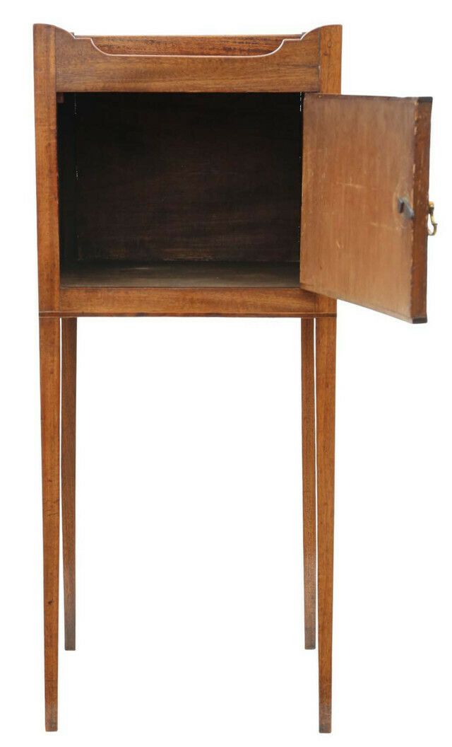 High Quality Antique Georgian Mahogany Tray Top Nightstand Washstand   Elegant 19th Century Bedside Table photo 995.0