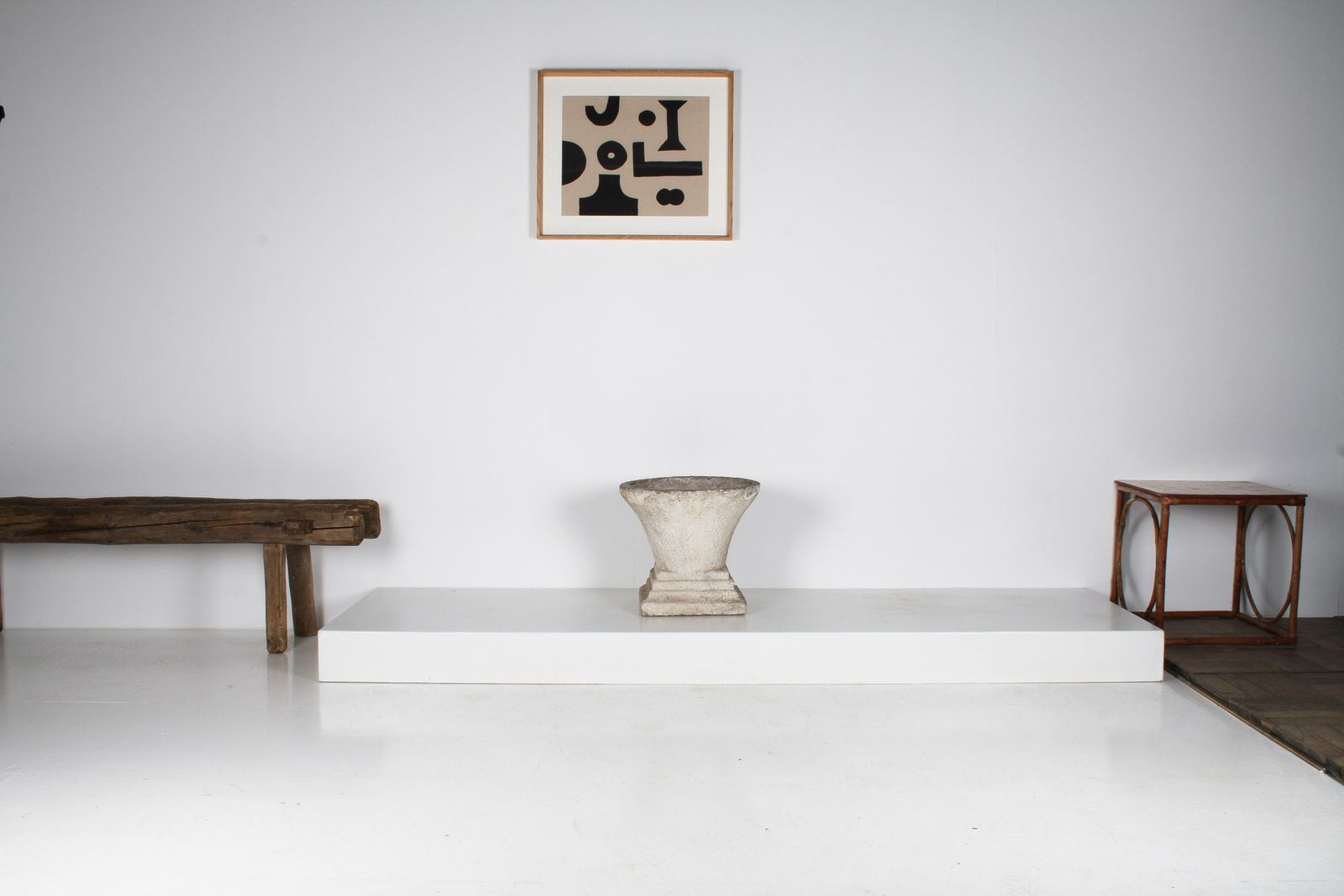 Mid Century Concrete Garden House Planter With Weathered Patina In The Manner Of Willy Guhl photo buy
