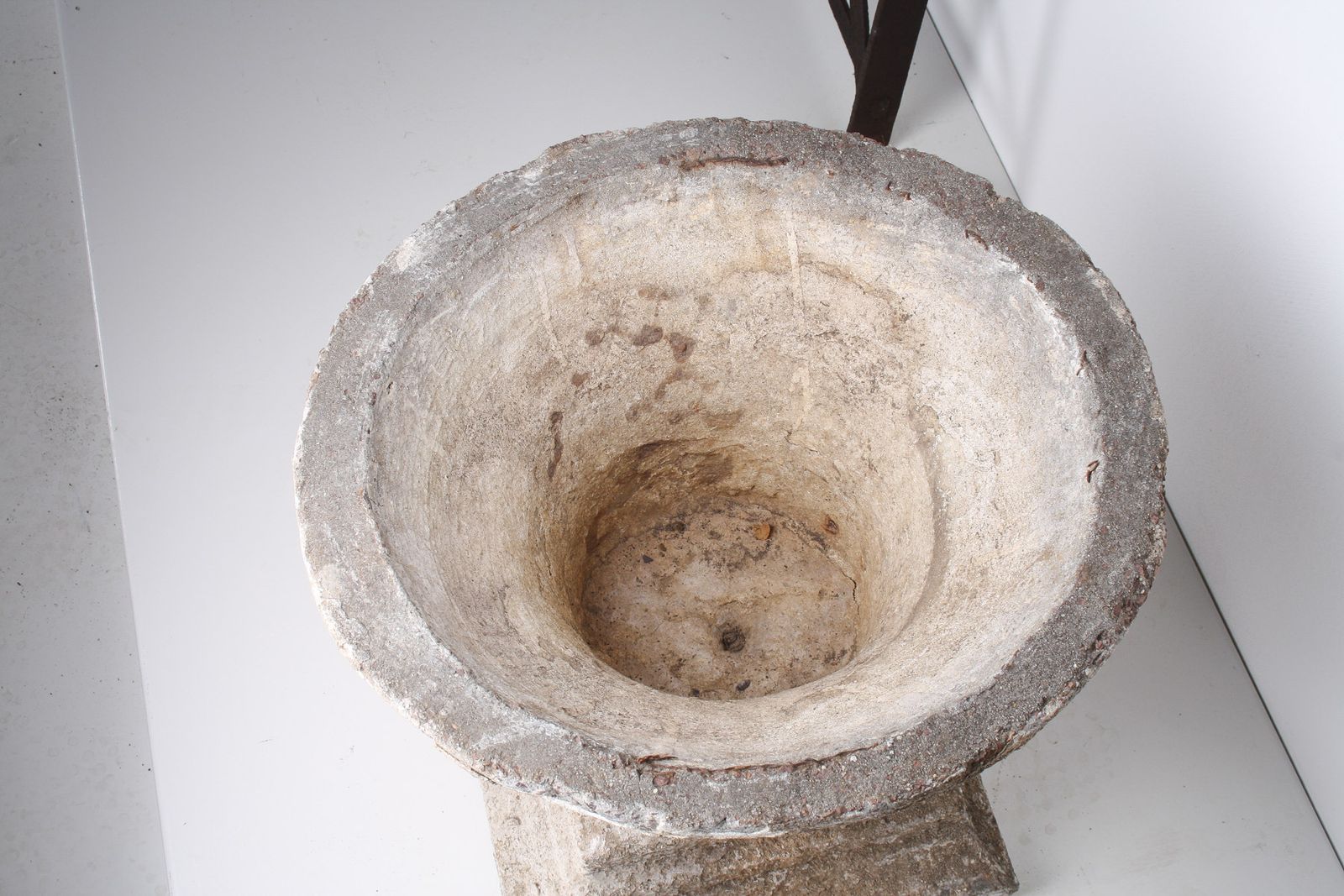 650.0 Mid Century Concrete Garden House Planter With Weathered Patina In The Manner Of Willy Guhl photo