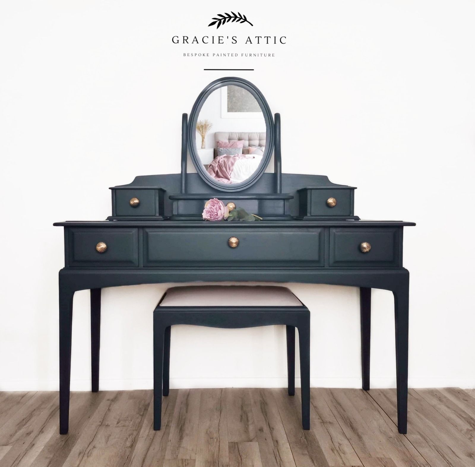 Stag Minstrel Dressing Table, Mirror & Stool photo furniture