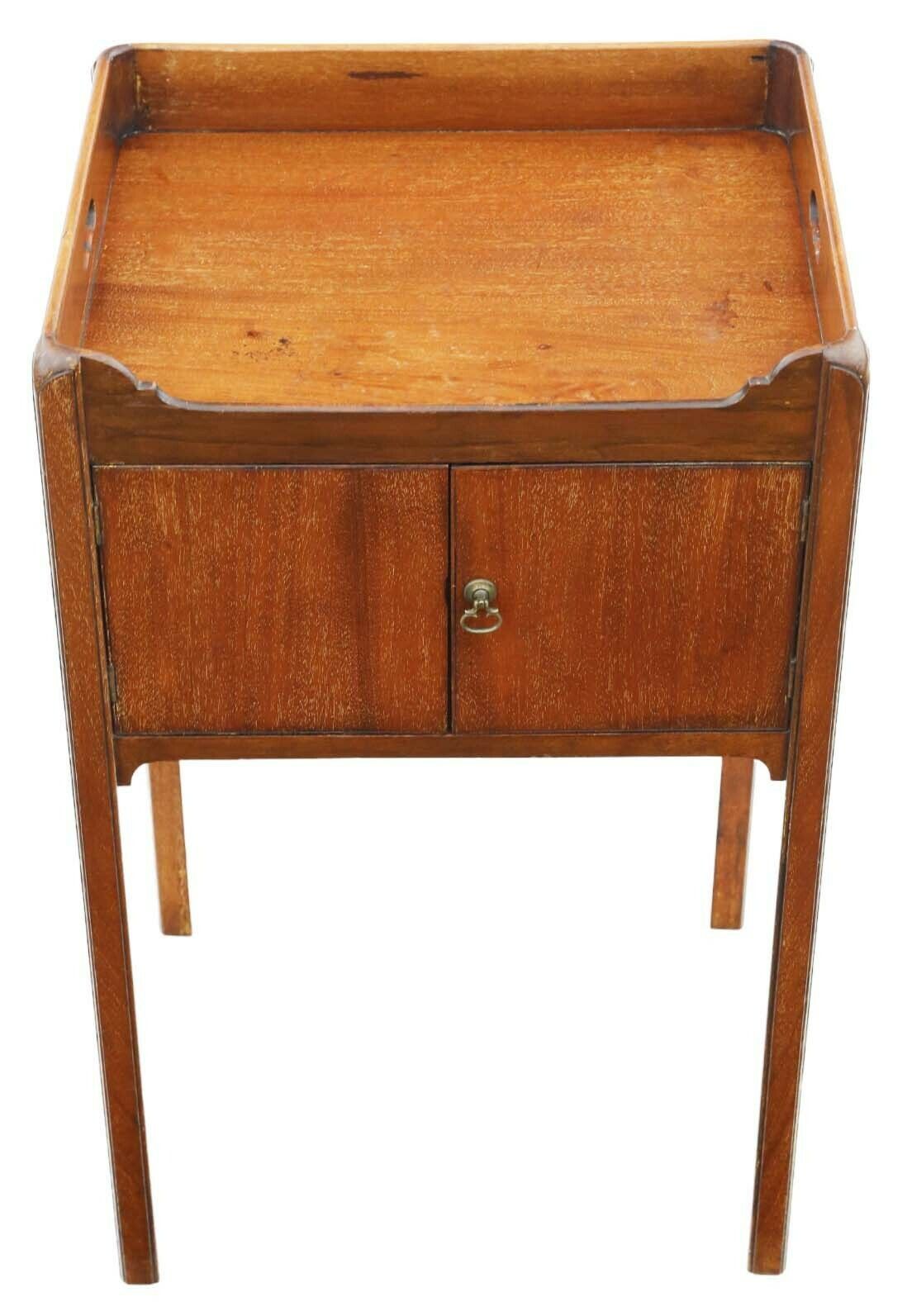 High Quality Large Antique 19th Century Georgian Mahogany Tray Top Nightstand Washstand   Elegant Bedside Table photo 1395.0