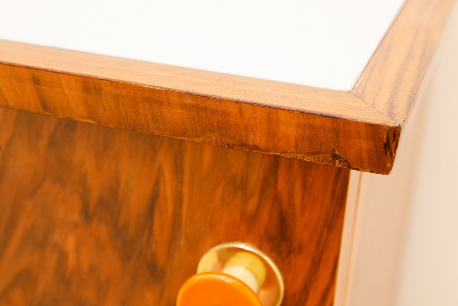 Elegant Fully Renovated Art Deco Night Stand, 1930s, Bohemia photo vintage