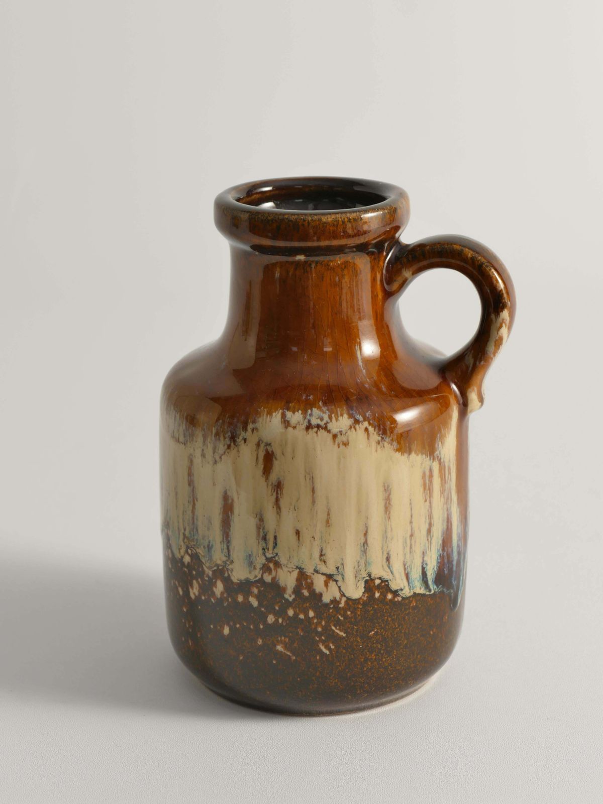 Home Decor Mid Century Modern Fat Lava Drip Glaze Ceramic Vase, West Germany, 1970s photo