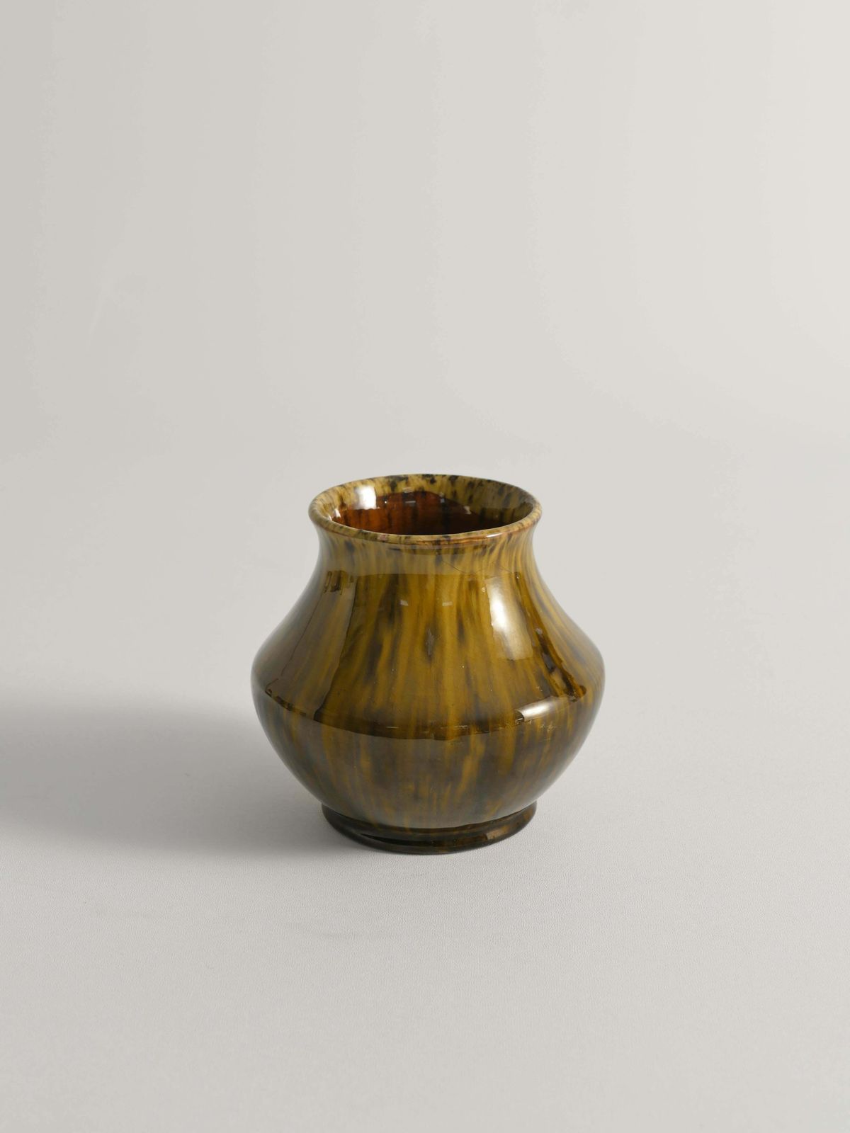 Scandinavian Modern Black And Olive Glazed Ceramic Vase Nittsjö Keramik, 1960s photo furniture