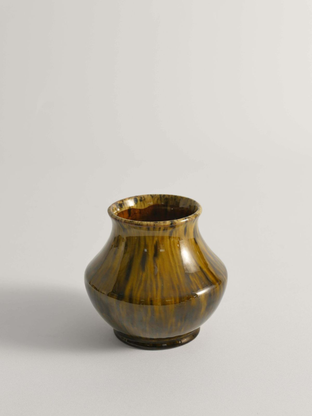 photo vinterior Scandinavian Modern Black And Olive Glazed Ceramic Vase Nittsjö Keramik, 1960s