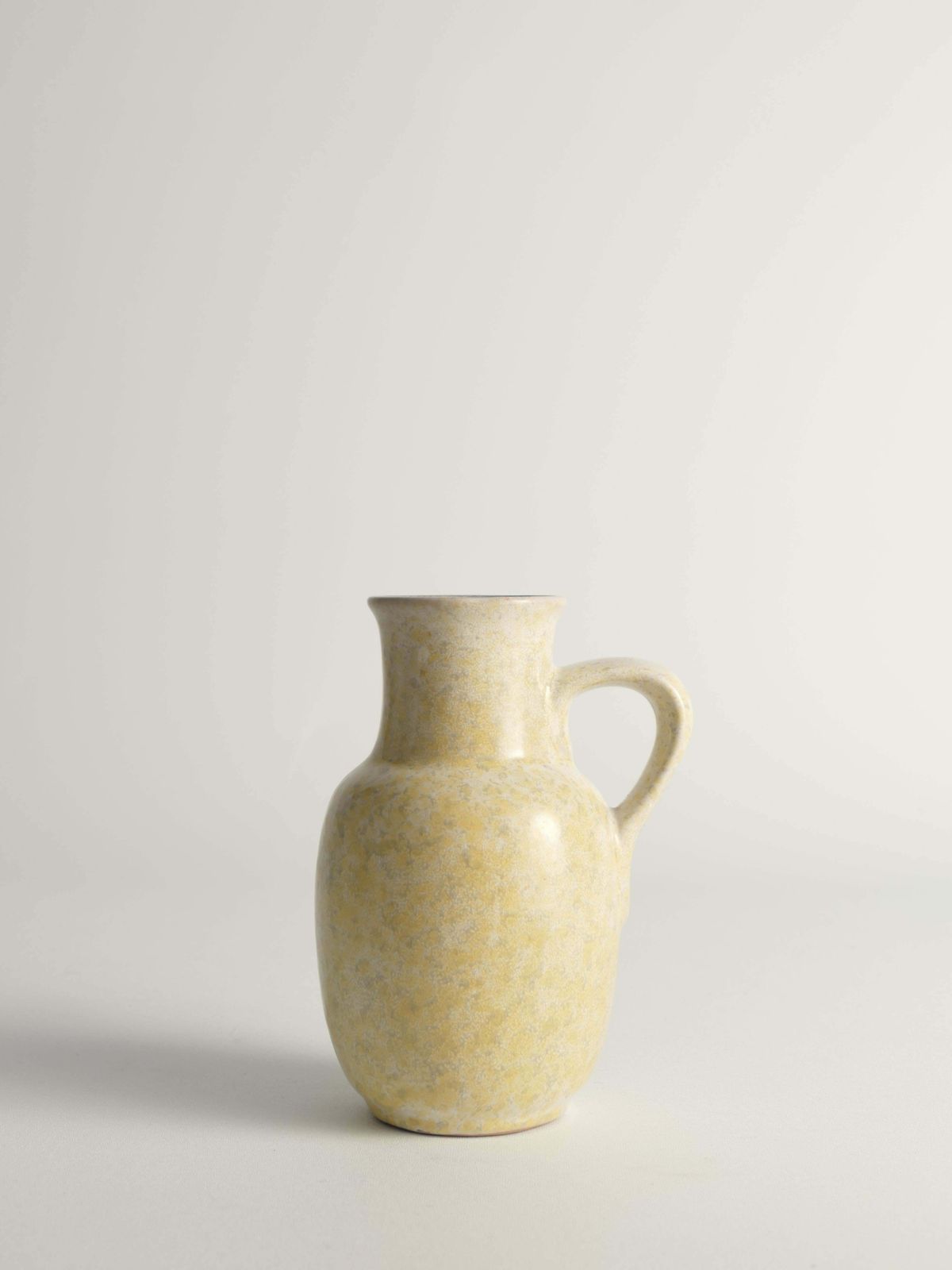Mid Century Modern Grey & Yellow Stoneware Vase With Handle By Strehla, Germany photo furniture