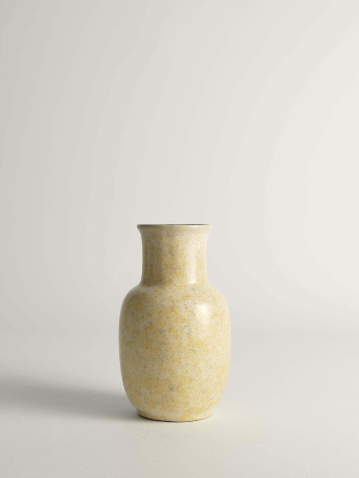 Mid Century Modern Grey & Yellow Stoneware Vase With Handle By Strehla, Germany photo Home Decor
