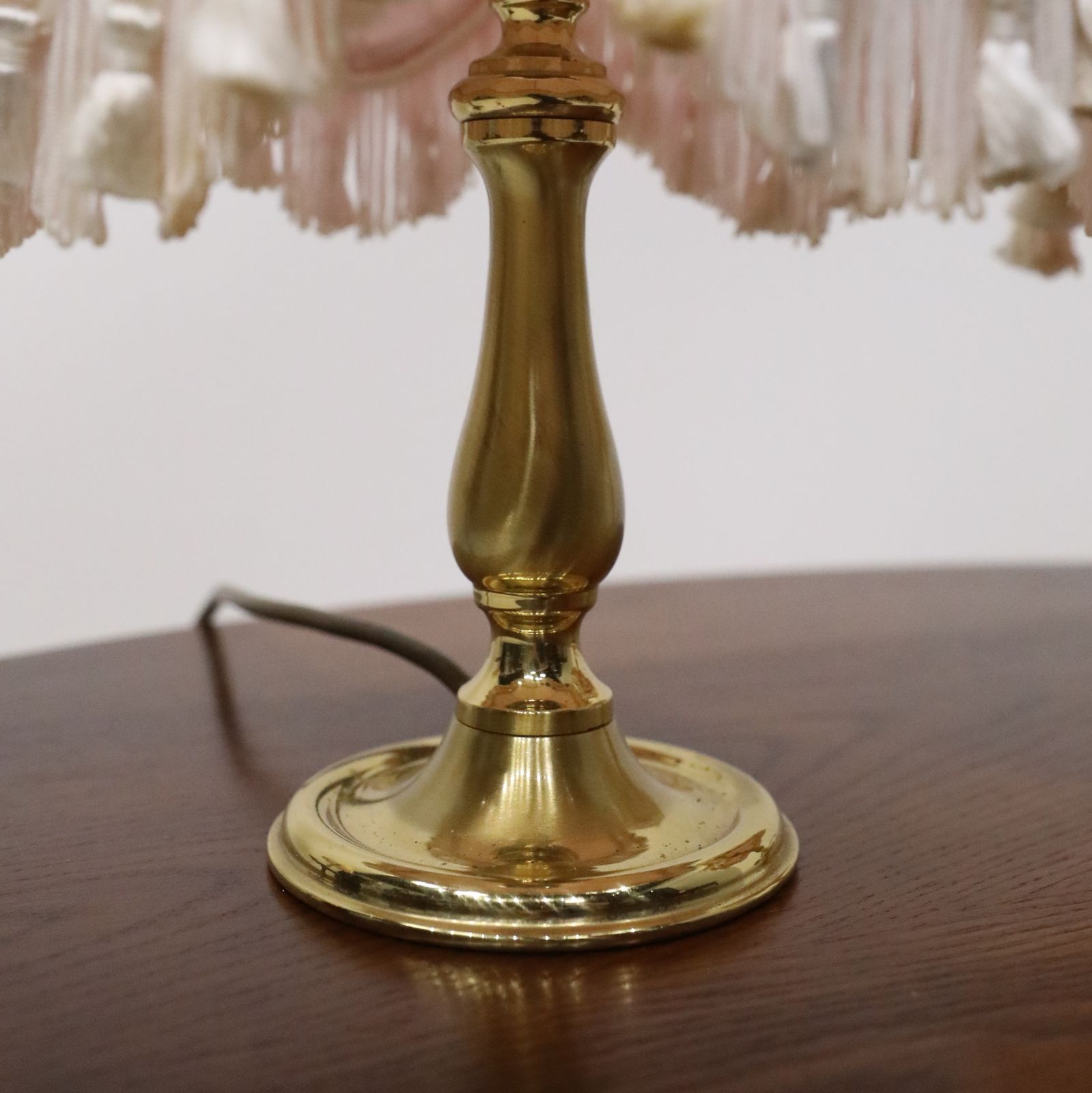 147.0 3 Vintage Brass Lamps Chintzy Shades 1 Larger & 2 Smaller Matching Free Delivery photo