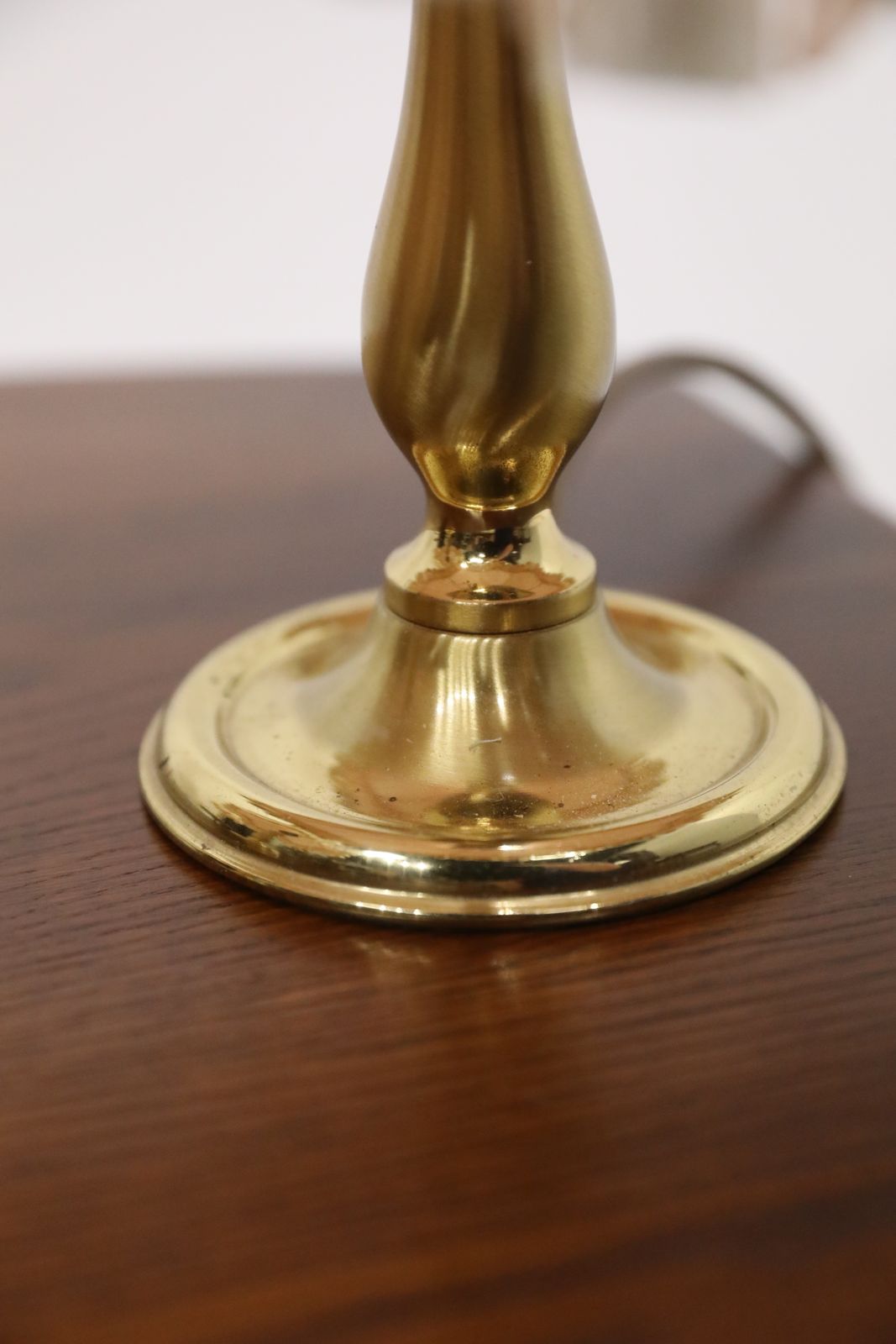 photo vinterior 3 Vintage Brass Lamps Chintzy Shades 1 Larger & 2 Smaller Matching Free Delivery