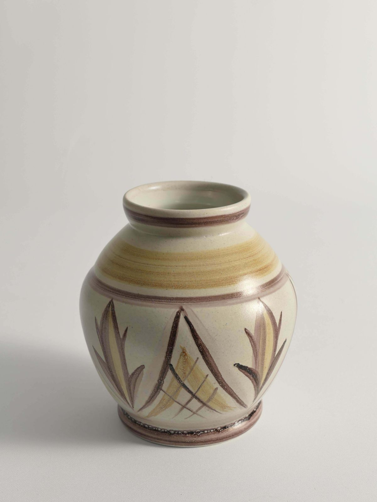 Swedish Folk Art Bulb Vase With Floral Motif By Maggie Wibom For Bo Fajans, 1930 photo 447.0