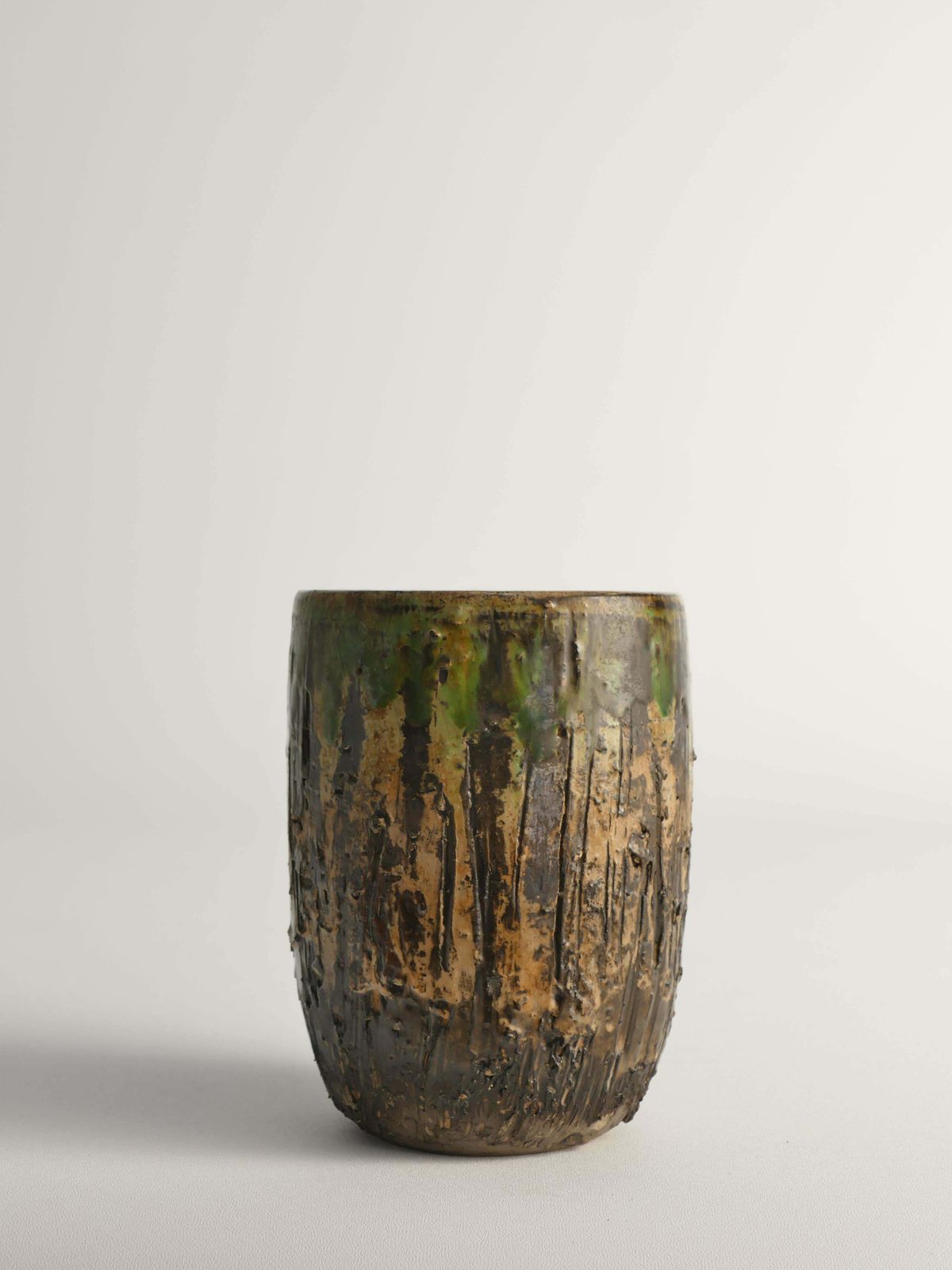 Unique Scandinavian Modern Brutalist Stoneware Vase By Tilgmans, Sweden 1960s photo Home Decor