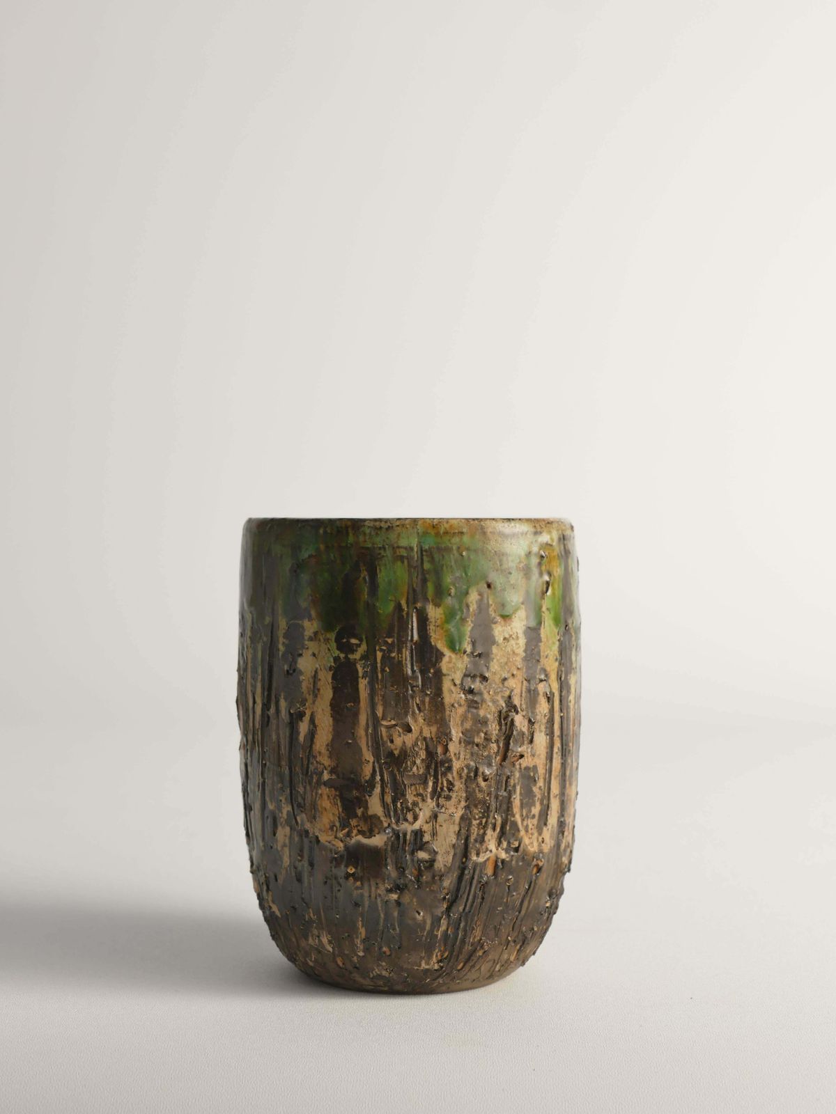 Unique Scandinavian Modern Brutalist Stoneware Vase By Tilgmans, Sweden 1960s photo buy