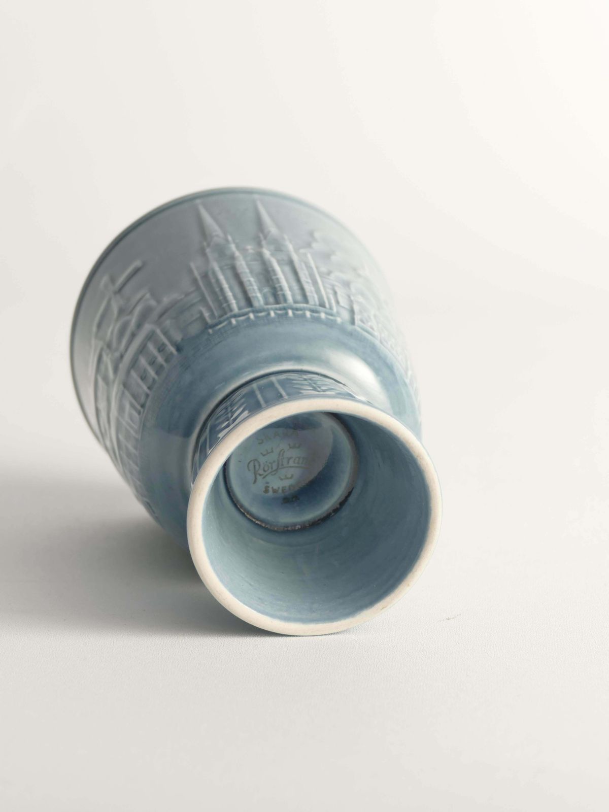 photo furniture Scandinavian Modern French Blue Vase By Gunnar Nylund For Rörstrand, Sweden 1950