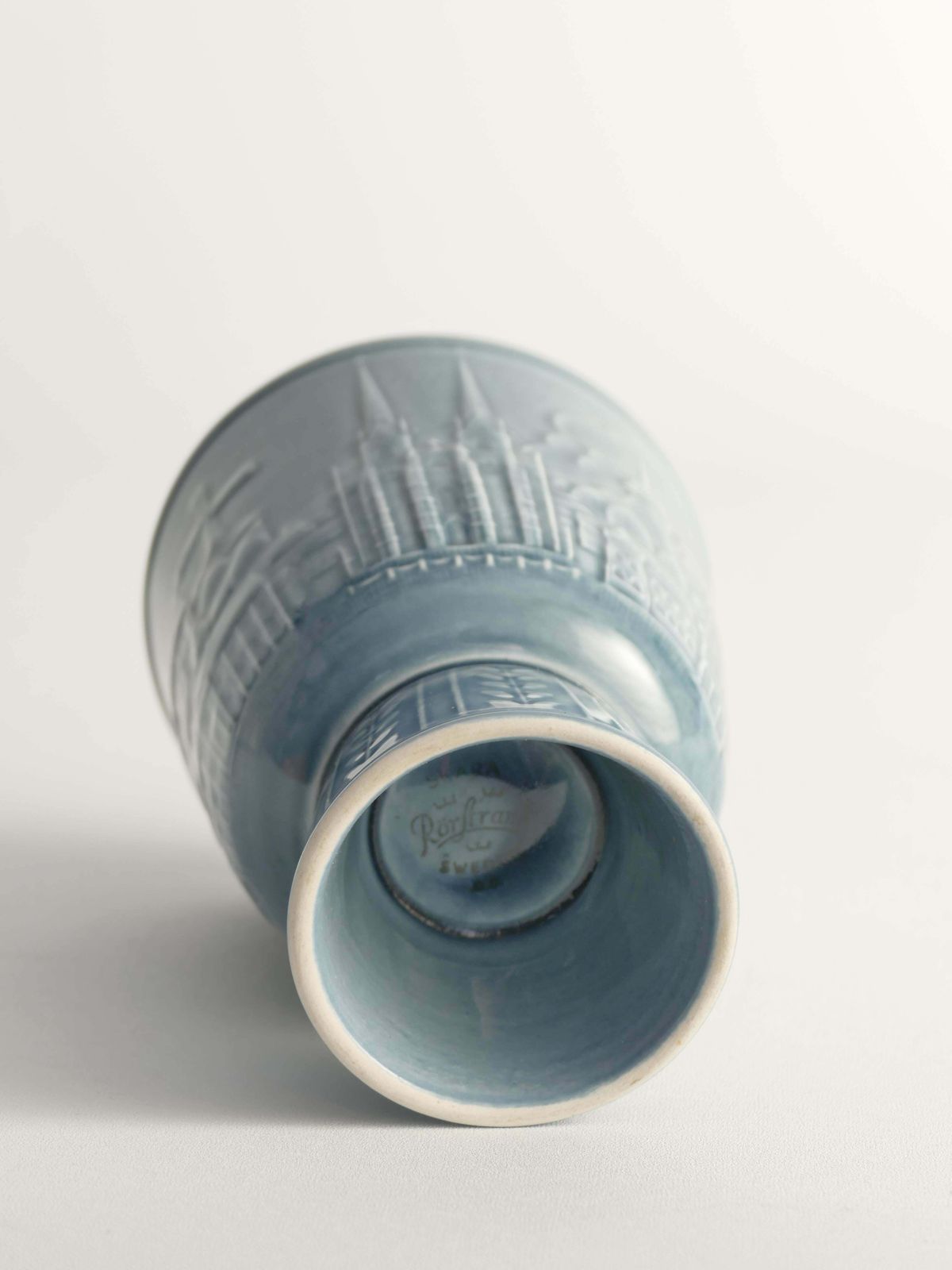 Home Decor Scandinavian Modern French Blue Vase By Gunnar Nylund For Rörstrand, Sweden 1950 photo