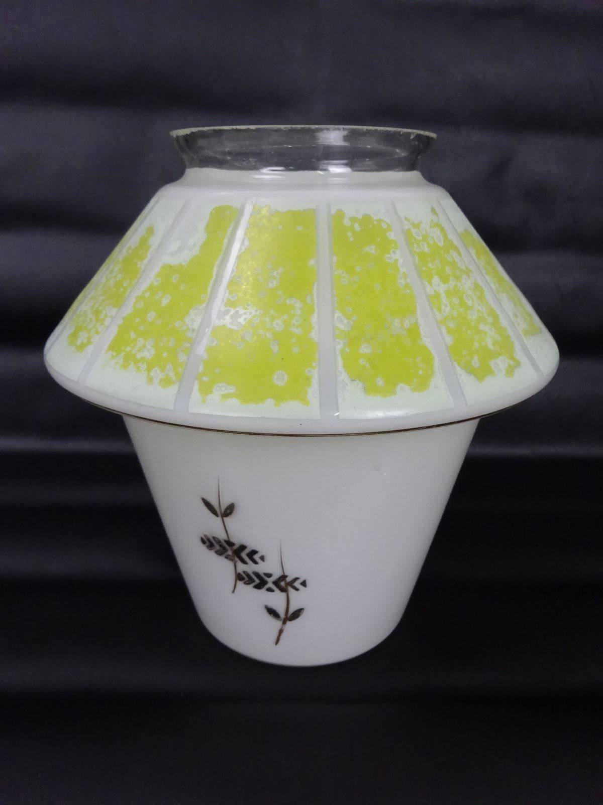 Mid Century White Glass Light Shade photo Lighting