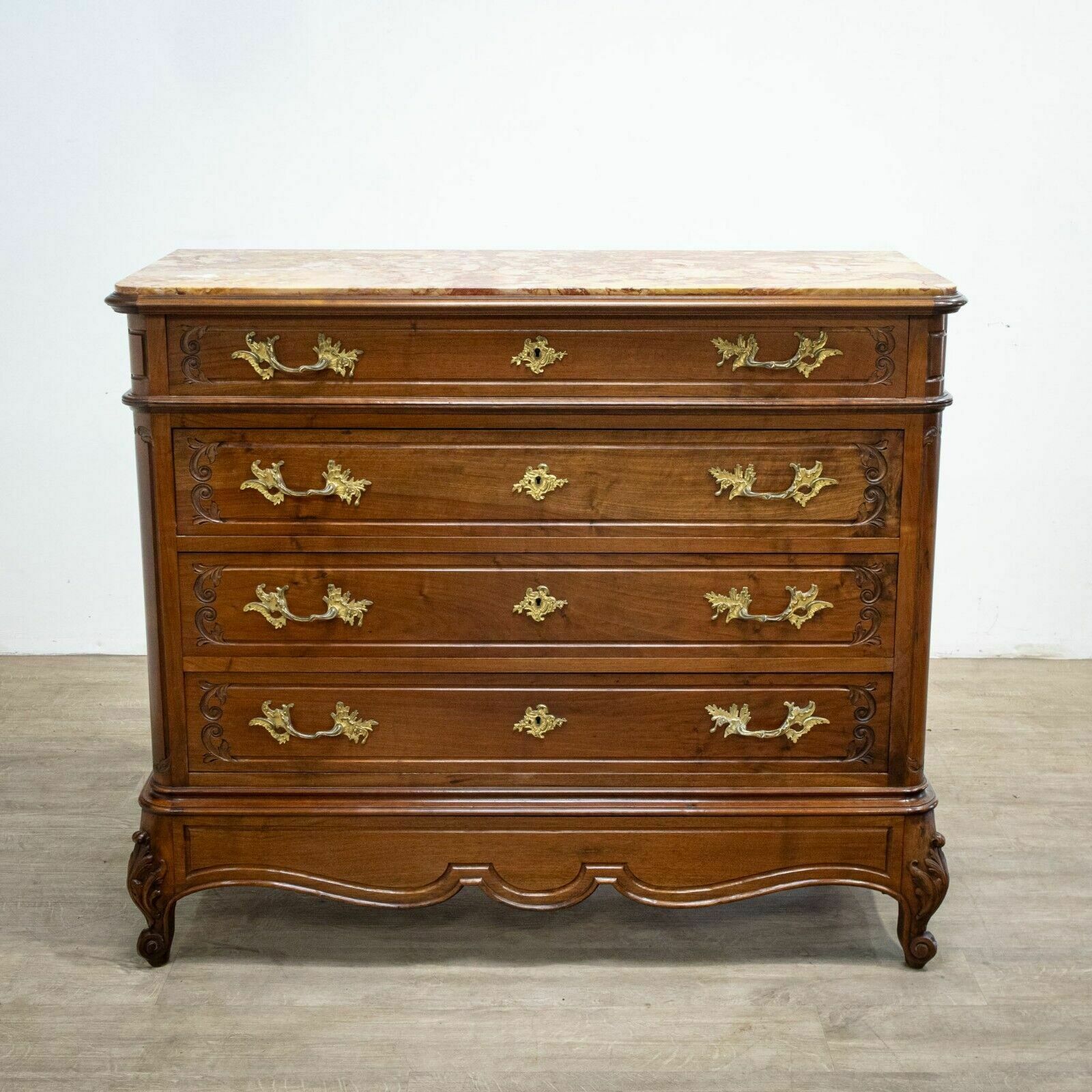 French Louis XV Style Walnut Chest Of Drawers photo for sale