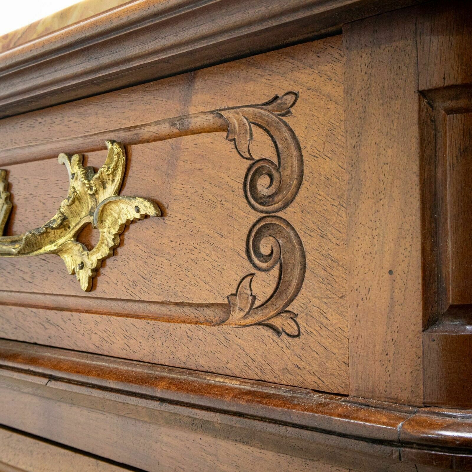 French Louis XV Style Walnut Chest Of Drawers photo vinterior