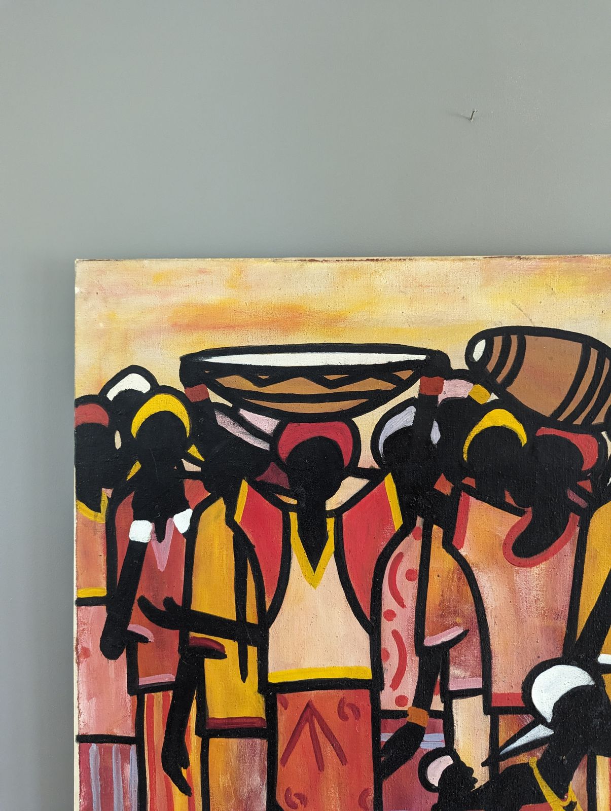 Tribe, Oil On Canvas, 1970s, Vintage photo 825.0