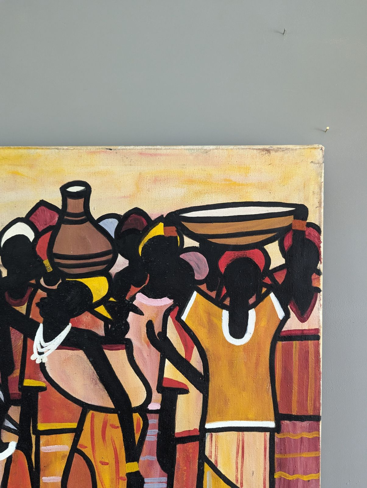 Tribe, Oil On Canvas, 1970s, Vintage photo vinterior