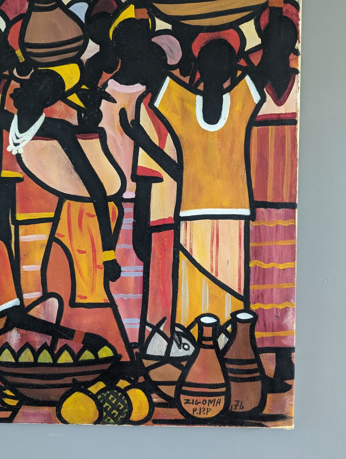 Tribe, Oil On Canvas, 1970s, Vintage photo buy
