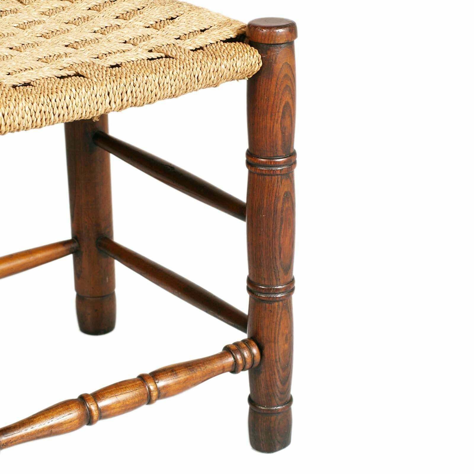 Hemp Rope And Oak Brutalist Chairs By Charles Dudouyt, 1940s, Set Of 2 photo vinterior