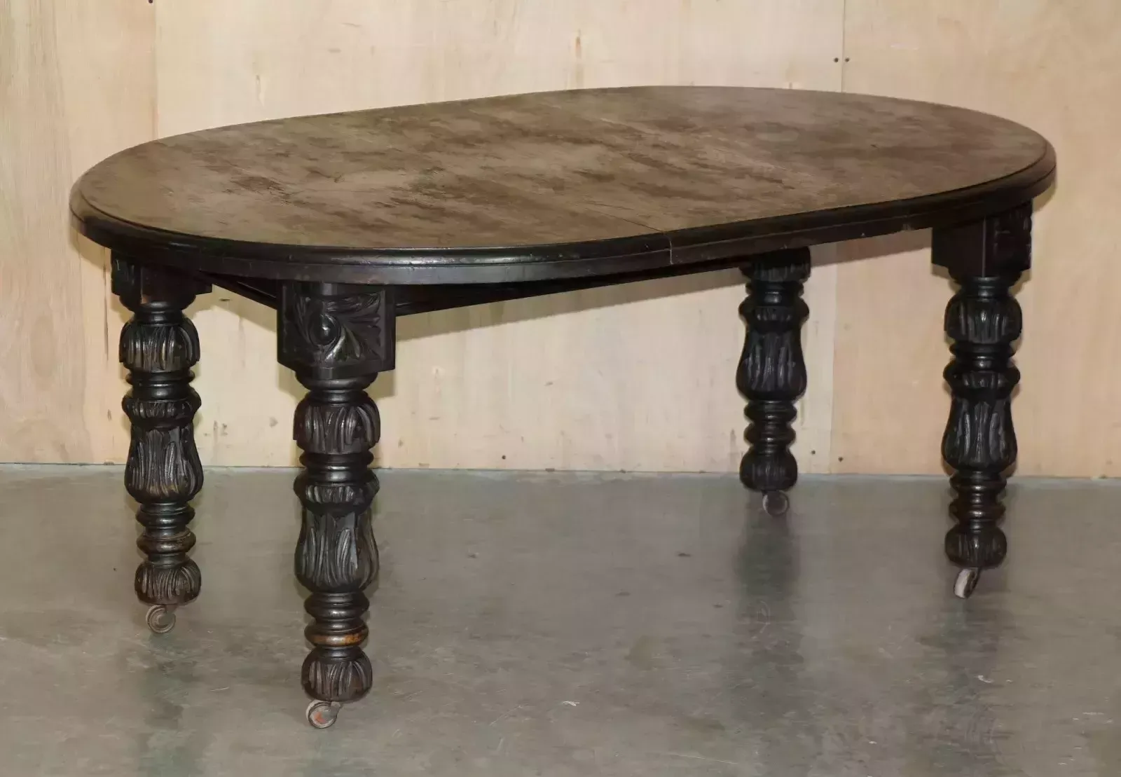 Stunning Hand Carved Antique Victorian Extending Dining Table & Six Chairs 6 photo furniture