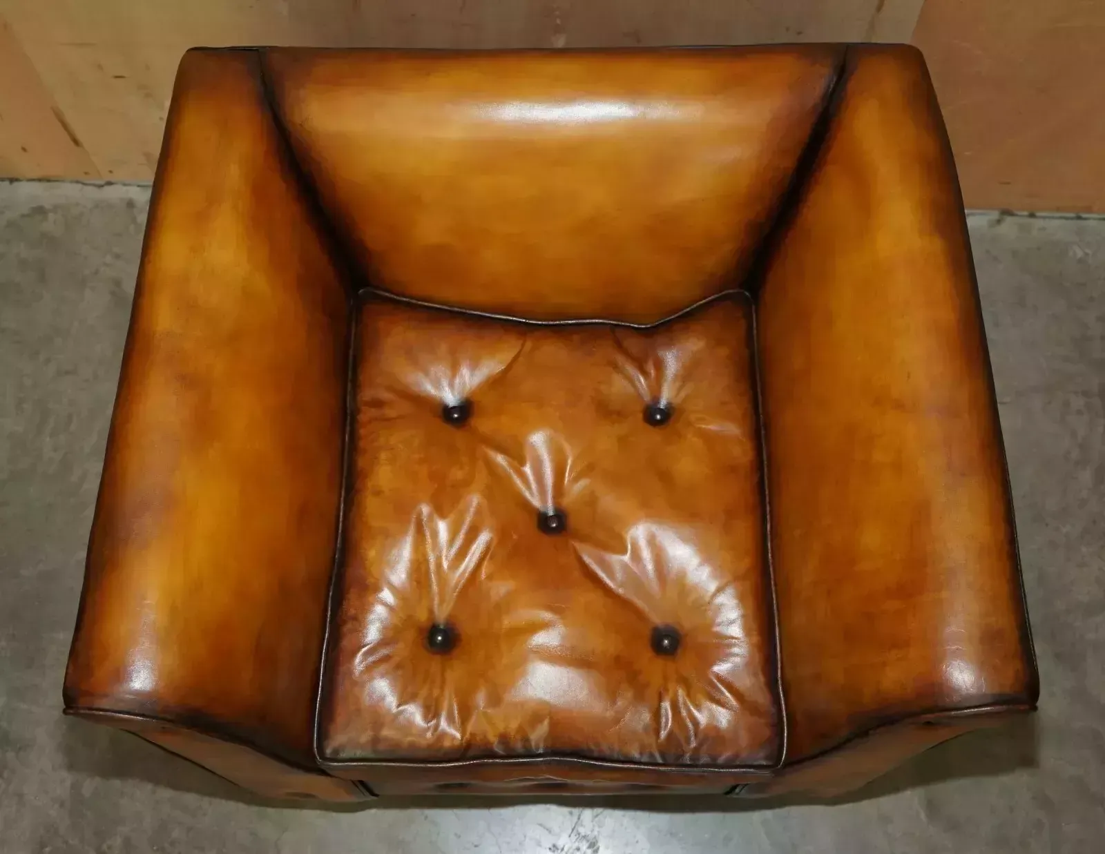 Pair Of Brand New Custom Mulberry London Brown Leather Chesterfield Armchairs photo Furniture