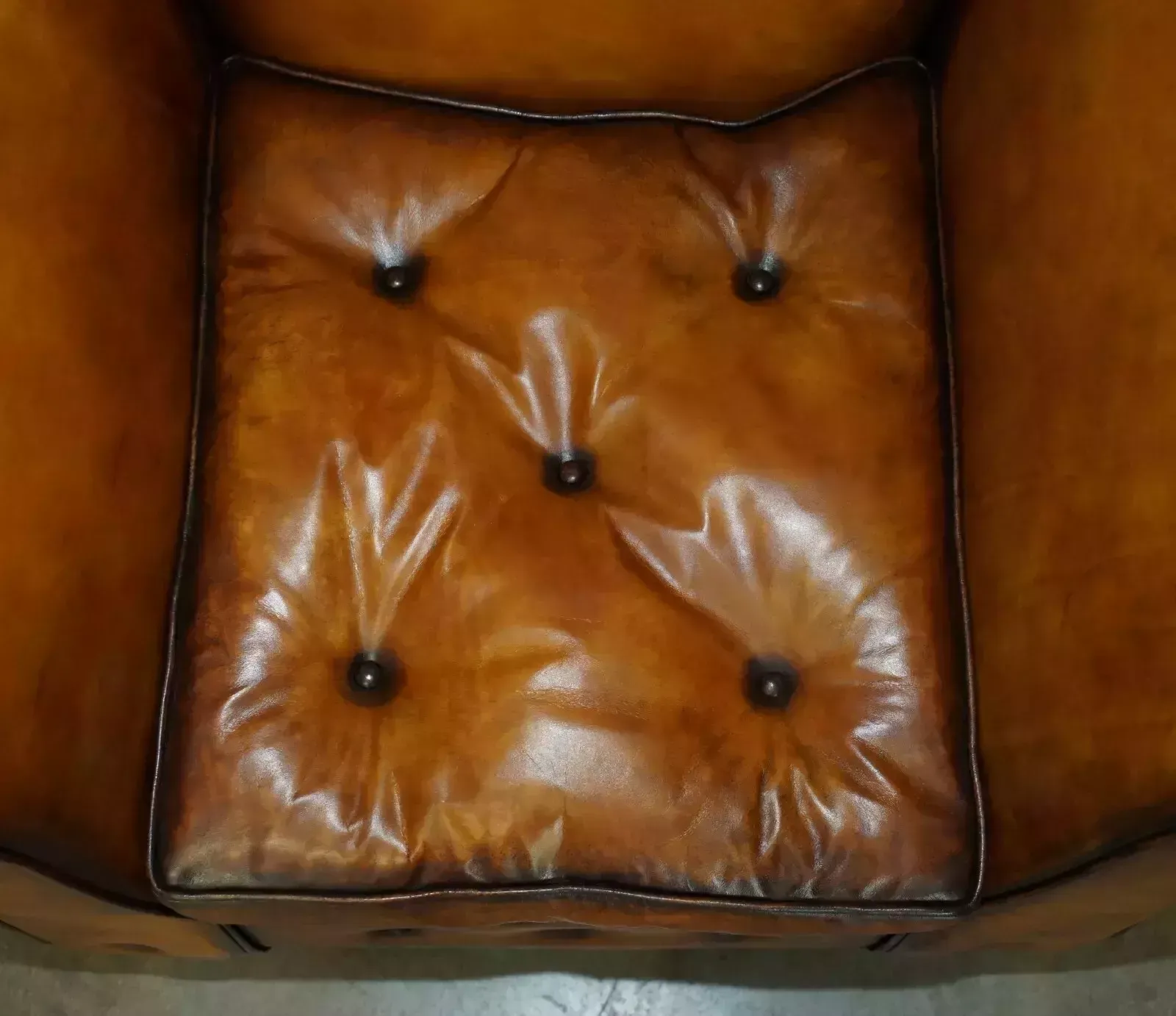 Pair Of Brand New Custom Mulberry London Brown Leather Chesterfield Armchairs photo 12000.0