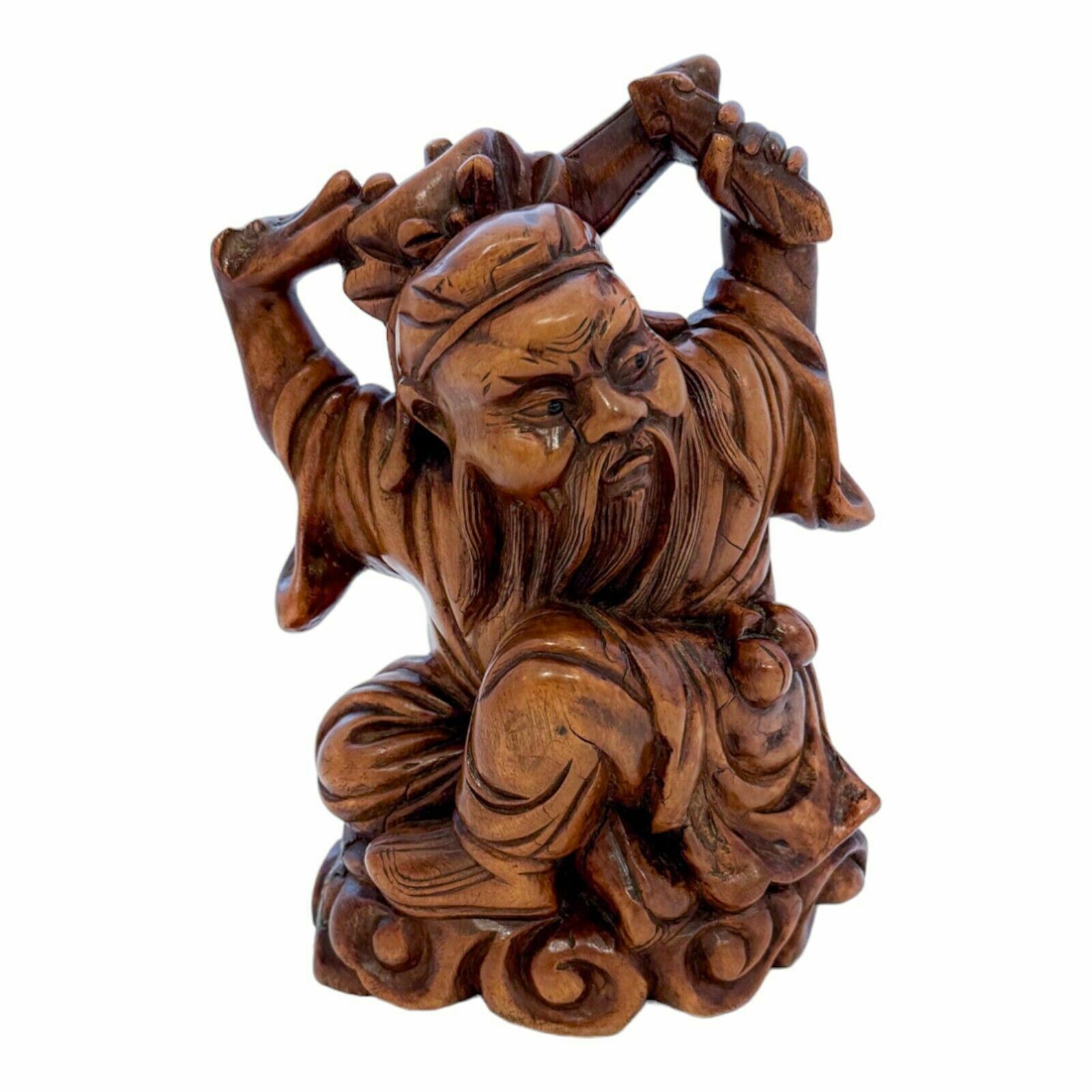 Antique Chinese Boxwood Root Carved Figurine Of Daoist Immortal Li Tai Guai photo furniture