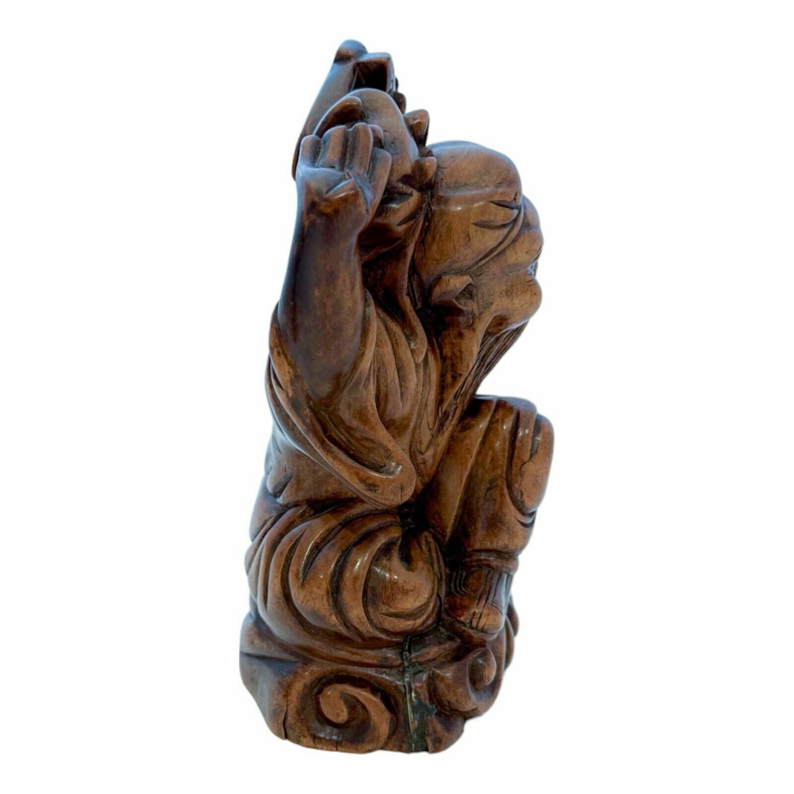 Antique Chinese Boxwood Root Carved Figurine Of Daoist Immortal Li Tai Guai photo for sale
