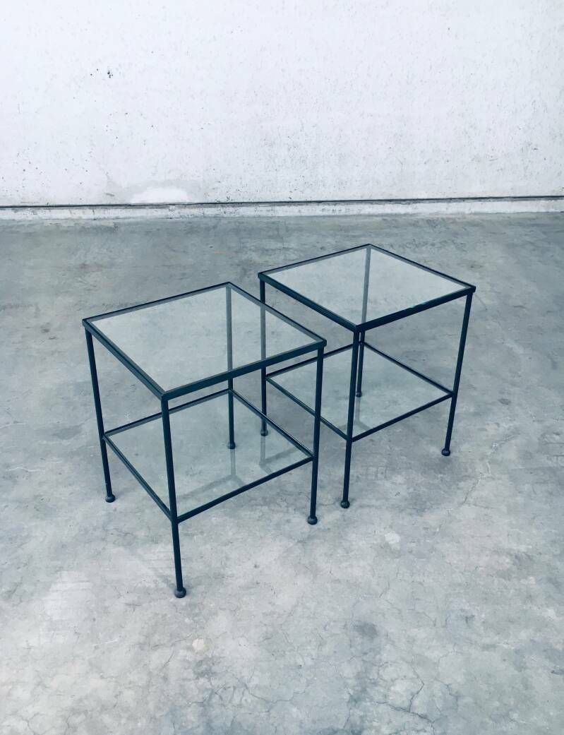 Minimalistisch Design Bijzettafelset Met Twee Bladen / 2, België, Ca. Jaren 1960 photo vinterior